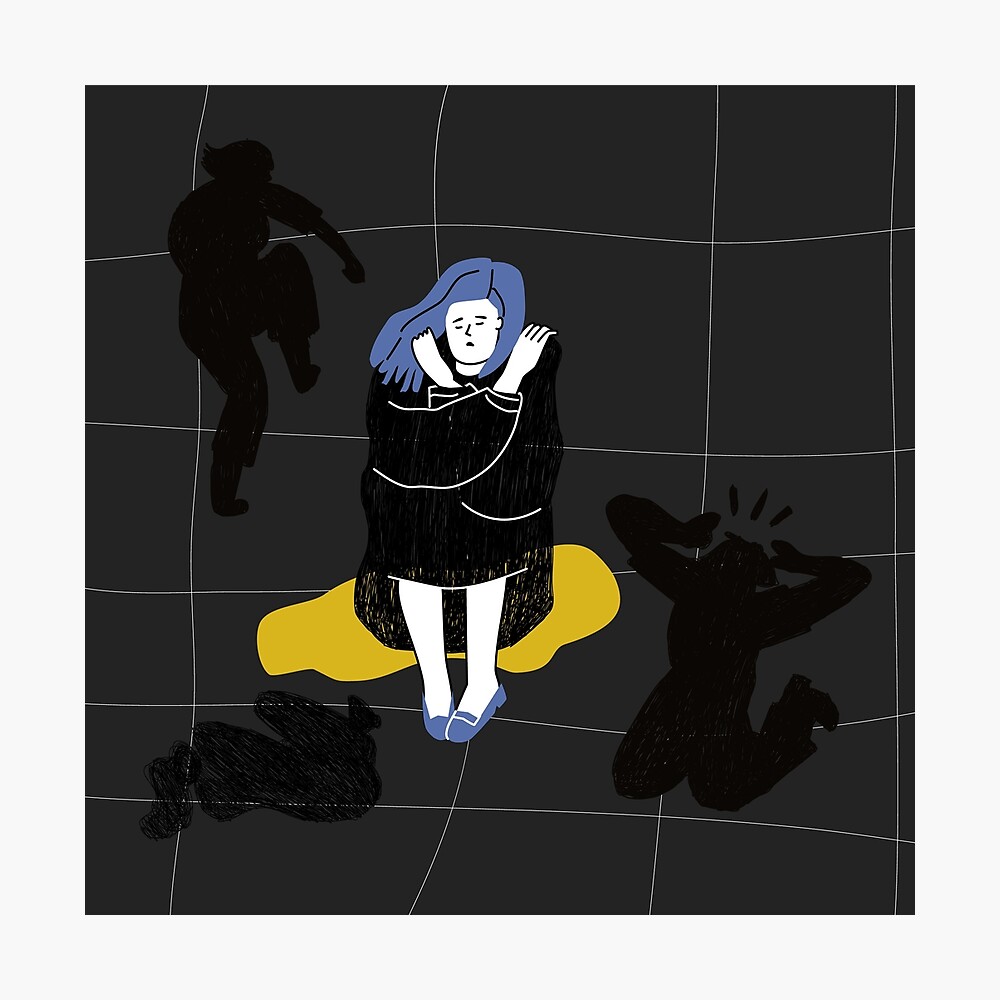 Depressed unhappy girl. Sad crying lonely young woman sitting on floor. Female character in sorrow, depression, sadness. Mental disorder or illness. Colorful vector illustration in flat cartoon style Depressed unhappy girl. Sad crying lonely young woman sitting on floor. Female character in sorrow, depression, sadness. Mental disorder or illness. Colorful vector illustration in flat cartoon style