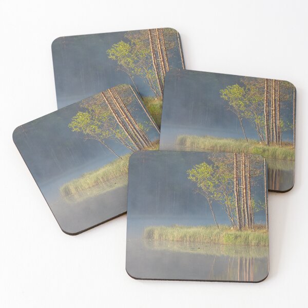 Item preview, Forest reflecting to small lake at summer morning designed and sold by Juhku.