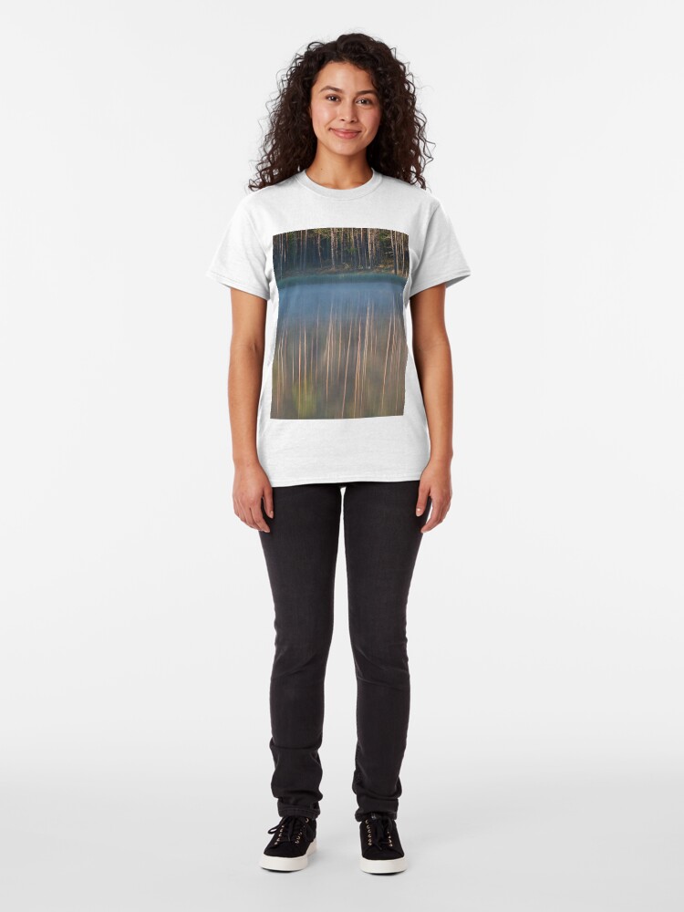 Alternate view of Forest reflecting to small lake at morning Classic T-Shirt
