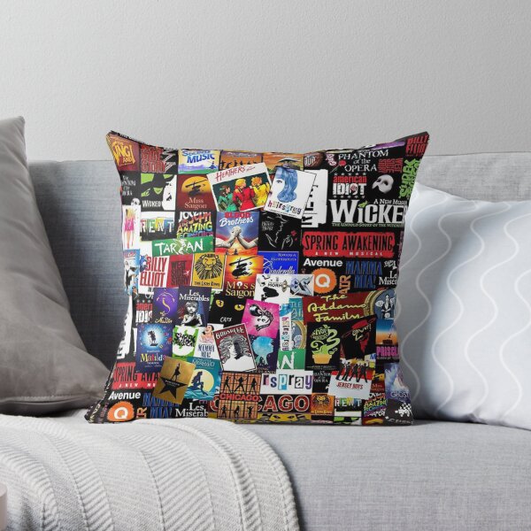 music collage newest Throw Pillow