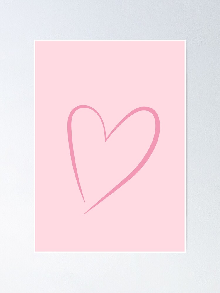 Poster Estilo De Dibujo Simple De Corazon De Amor Rosa De Mrdesign93 Redbubble