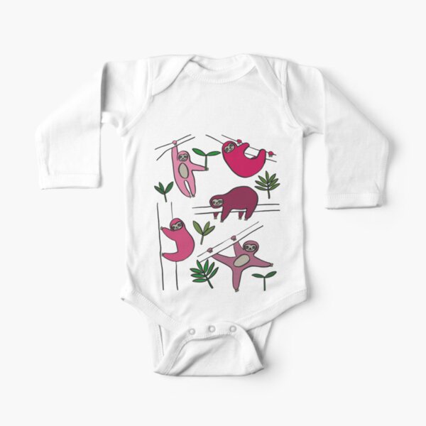 Jungle Sloths Long Sleeve Baby One-Piece
