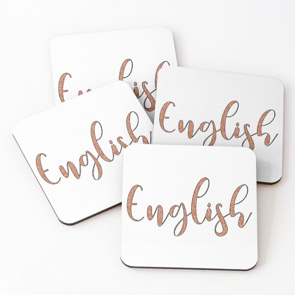 Item preview, English - Rose Gold Glitter Typography - School Subjects - Languages designed and sold by MysticMagpie.