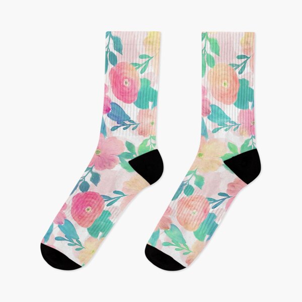 Item preview, Pink Teal Floral Hand Paint designed and sold by InovArtS.