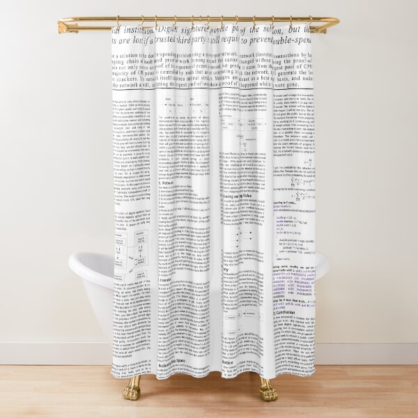 Affiche du livre blanc Bitcoin Rideau de douche