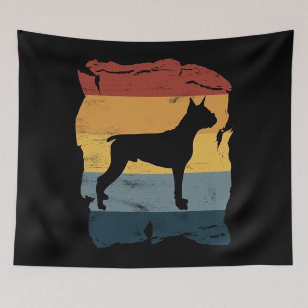 Item preview, Boxer Dog Distressed Vintage Retro Silhouette designed and sold by DoggyStyles.