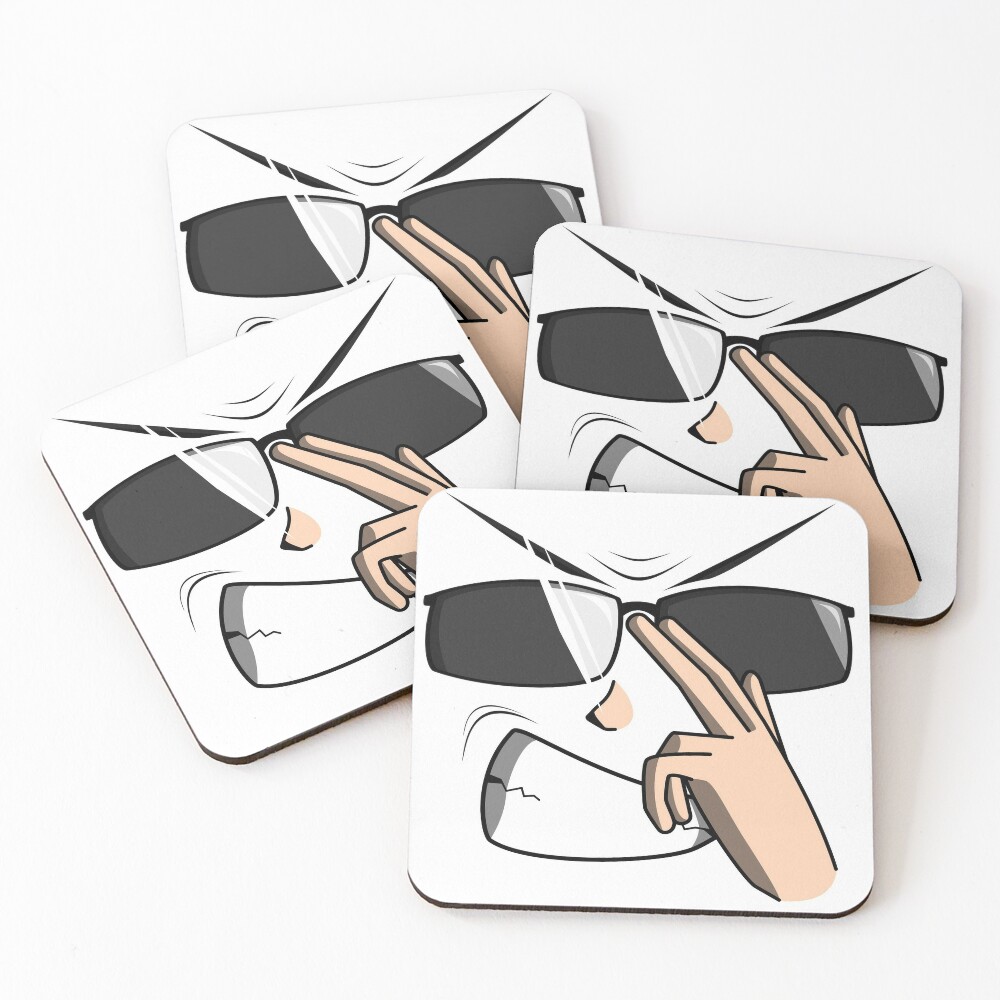 "Anime reflective glasses" Coasters (Set of 4) by RndStyle | Redbubble