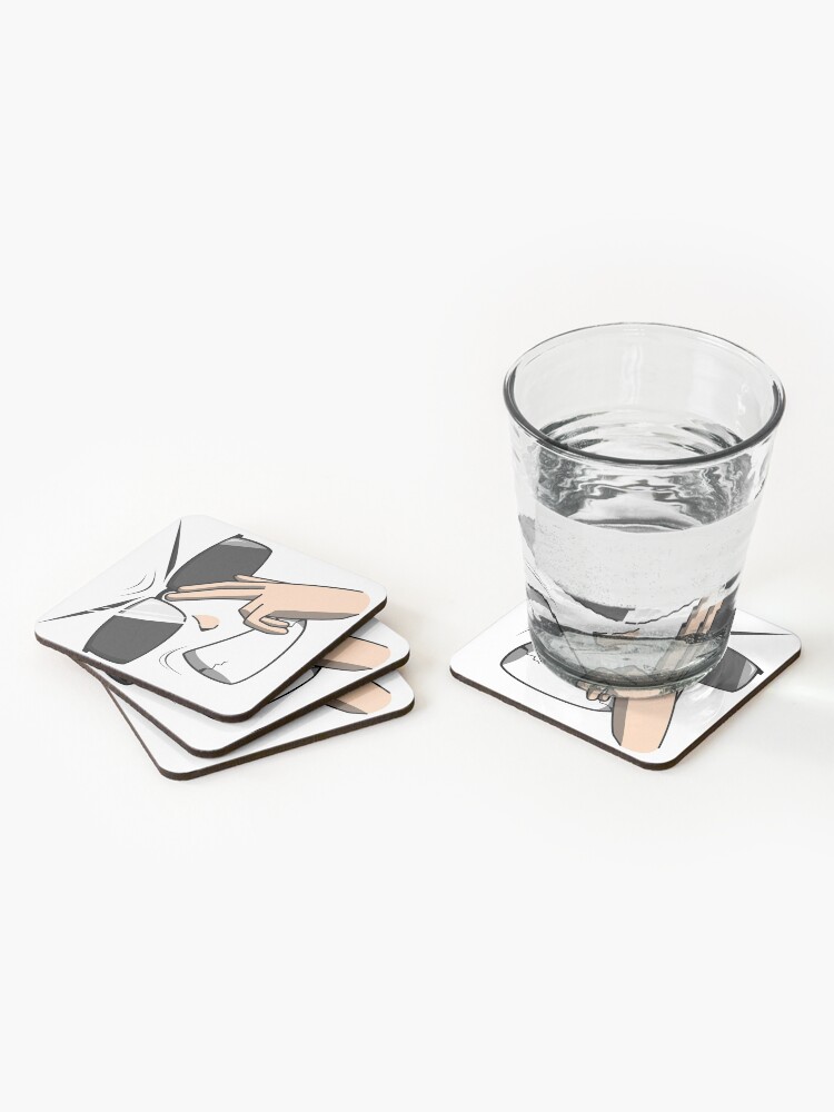 "Anime reflective glasses" Coasters (Set of 4) by RndStyle | Redbubble