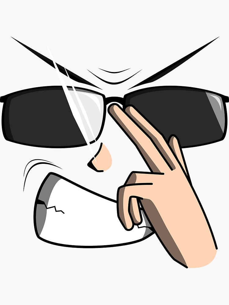 "Anime reflective glasses" Sticker by RndStyle | Redbubble