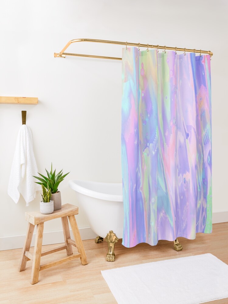 Thumbnail 3 of 5, Shower Curtain, Iridescent Dreams designed and sold by trajeado14.