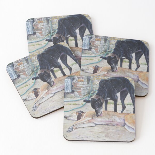 Item preview,  greyhound dogs scenic landscape realist art   designed and sold by pollywolly.