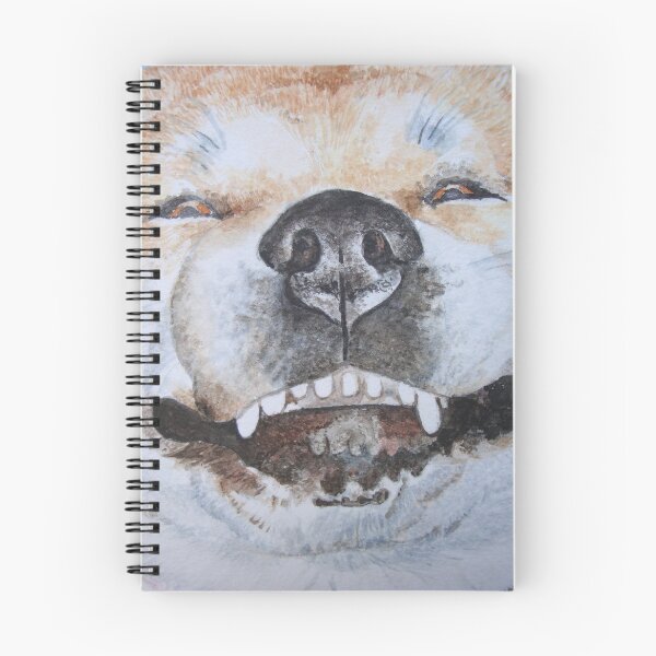 Item preview, cute akita smiling funny dog portrait art designed and sold by pollywolly.