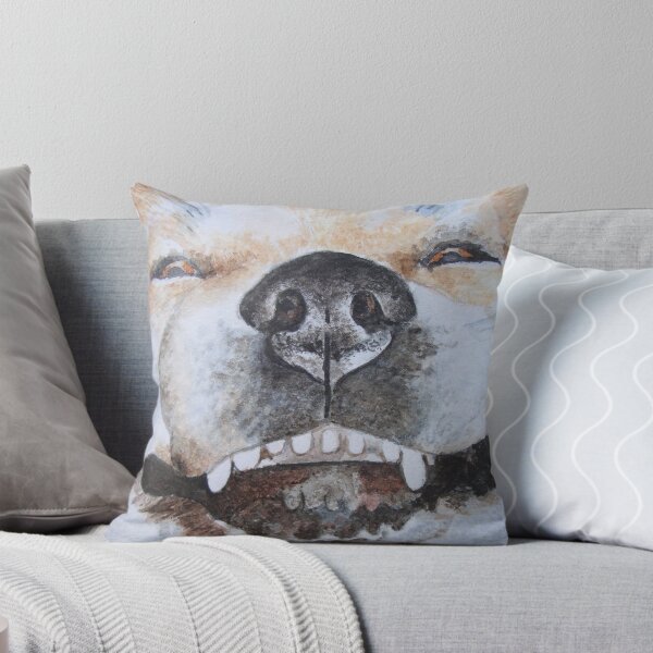 Item preview, cute akita smiling funny dog portrait art designed and sold by pollywolly.