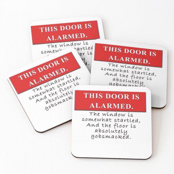 Item preview, The door is alarmed and . . . grammar nerd humor designed and sold by Deborah Smith.