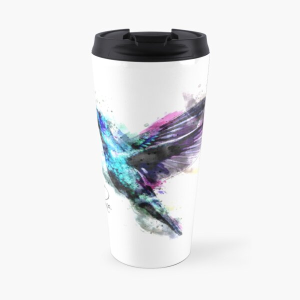 Watercolor Hummingbird Travel Mug