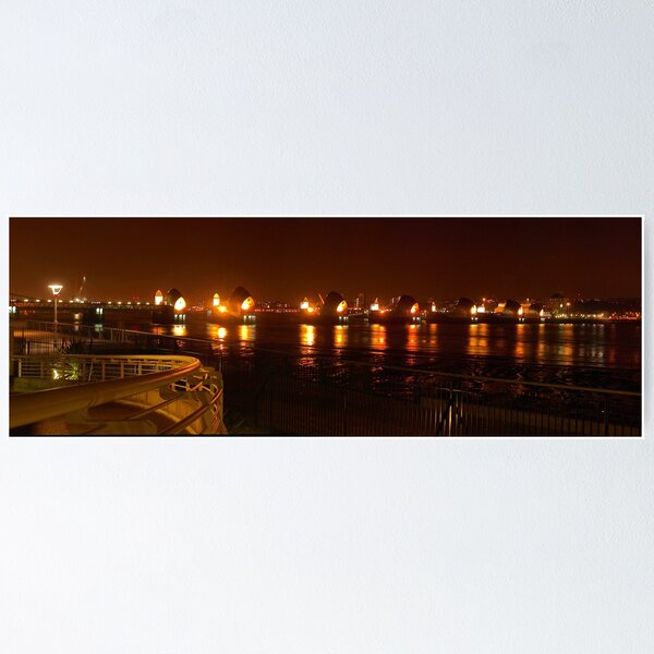 Item preview, The Thames Flood Barrier at night designed and sold by Terry Senior.