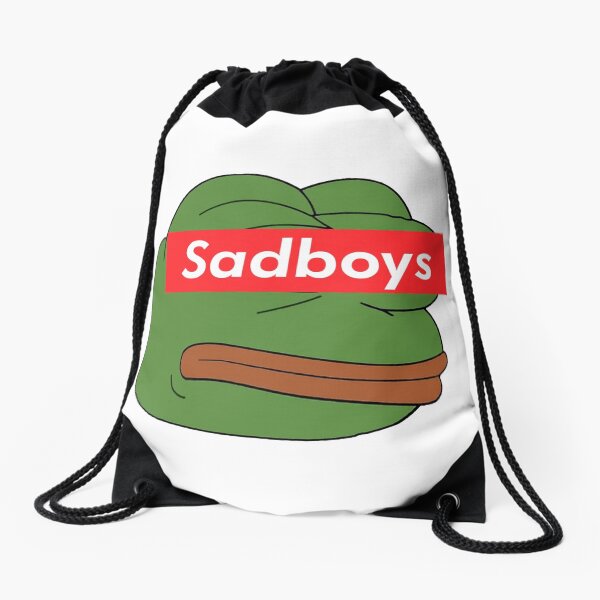 rare pepe sadboy Drawstring Bag