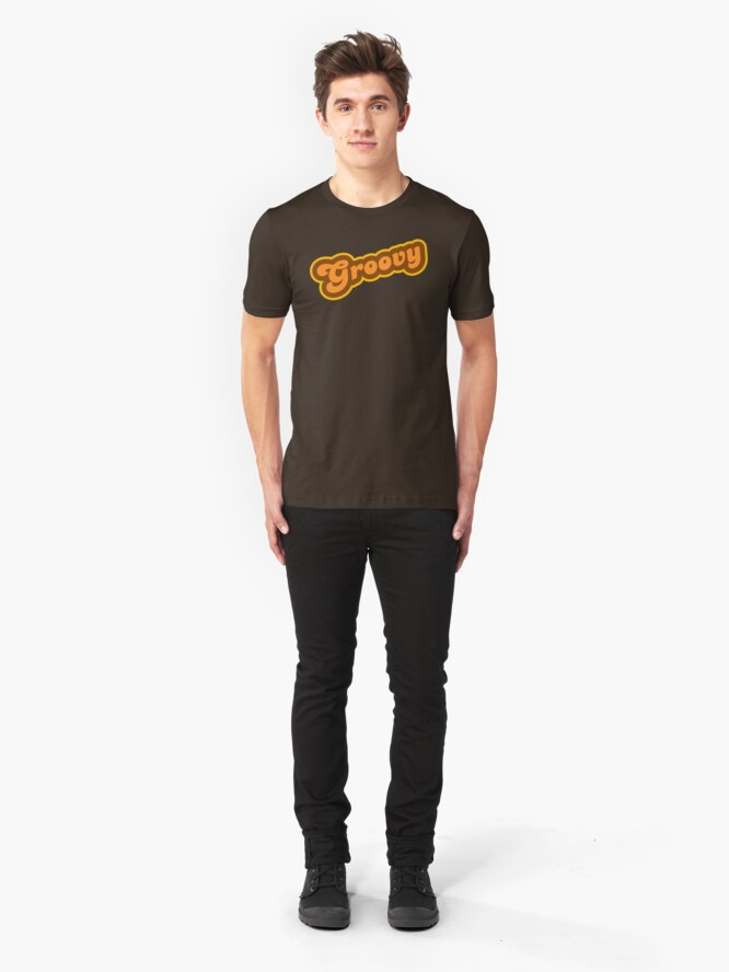 T-shirt ajusté ''Groovy - Retro 70s - Logo' : autre vue