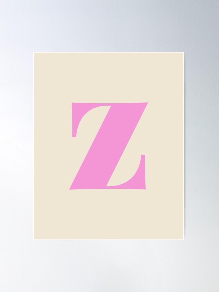 Letter Z Alphabet Art in Bright Pink and Cream Kids T-Shirt for