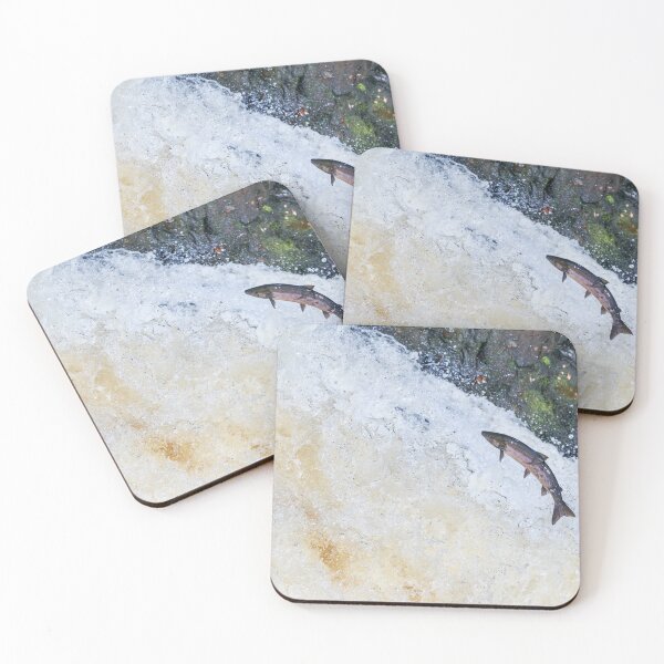 Item preview, Copy of Copy of wild fish atlantic salmon leaping on waterfall designed and sold by chanonry.