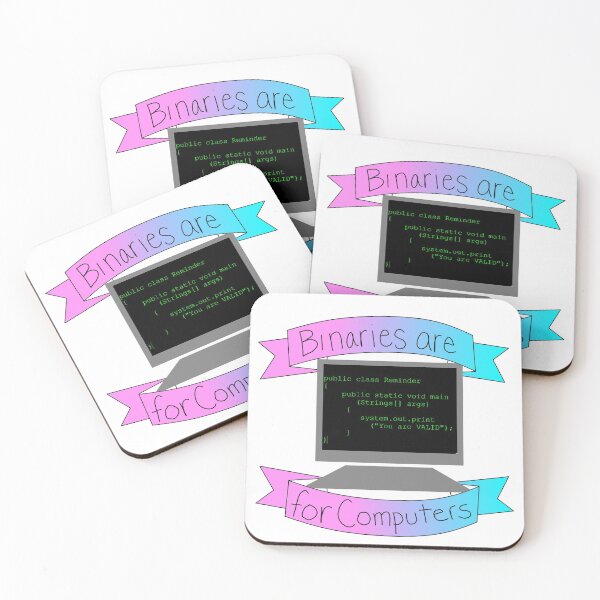 Item preview, Binaries are for computers Transgender designed and sold by Rowan-artist.