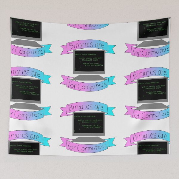 Item preview, Binaries are for computers Transgender designed and sold by Rowan-artist.