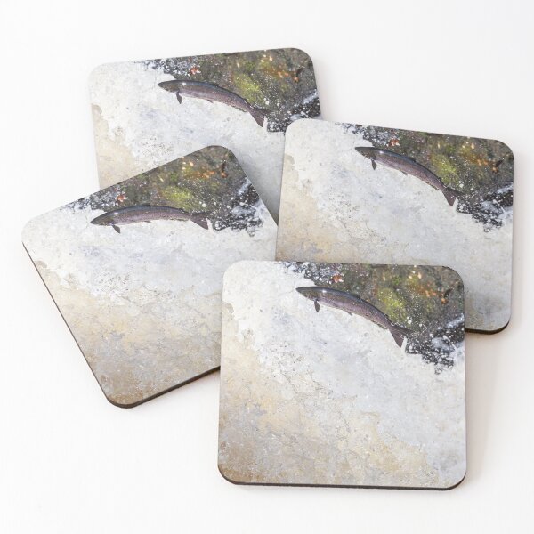 Item preview, Copy of Copy of wild fish atlantic salmon leaping on waterfall designed and sold by chanonry.