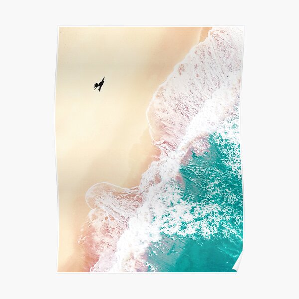Teal Ocean Waves | Aerial Poster