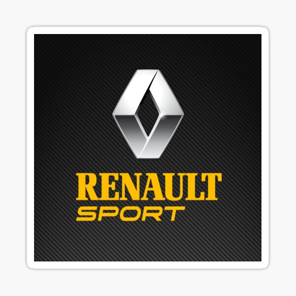 6 Stickers autocollants logo Renault sport noir 