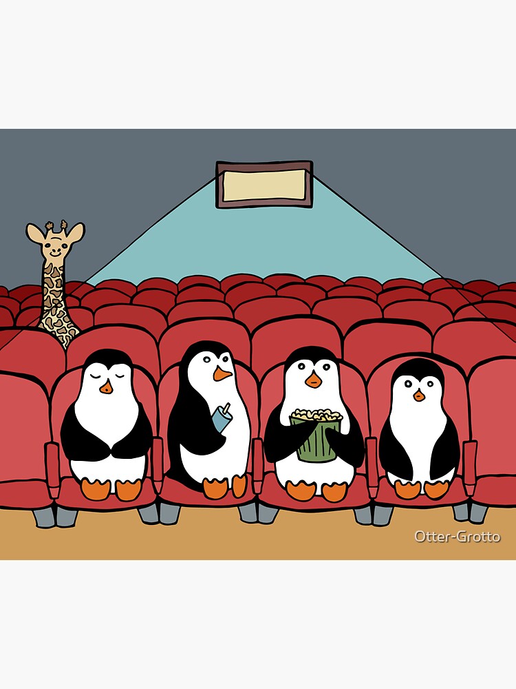 Penguin Family at the Movies by Otter-Grotto