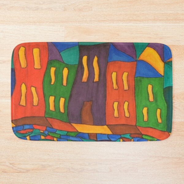 Item preview, Whimsical Waterfront houses in brilliant colors designed and sold by Jane Domenech.