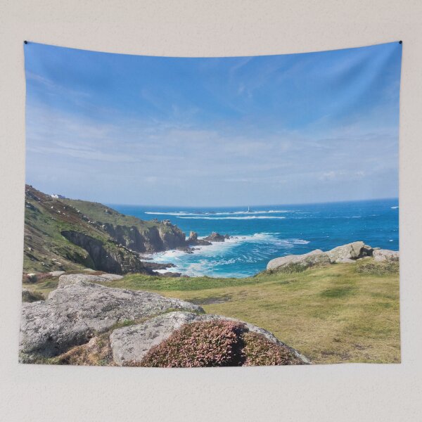 Item preview, Land's End And Longships Lighthouse Cornwall designed and sold by Terri Waters Photography & Design.