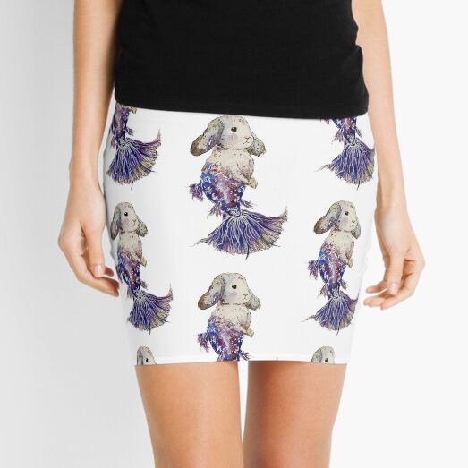 Betta Fish Mermaid Bunny Mini Skirt