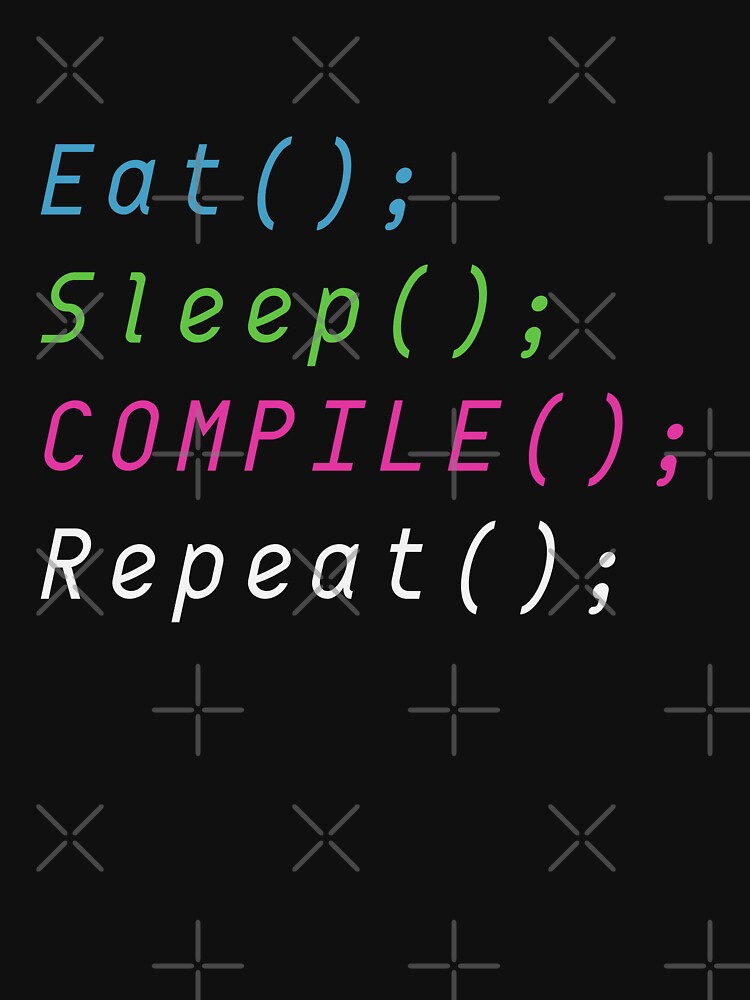 Thumbnail 7 of 7, Classic T-Shirt, Code. Eat, Sleep, Compile, Repeat. designed and sold by ninjainatux.