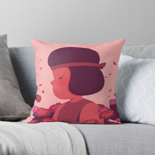 Pastel Ruby portrait Throw Pillow
