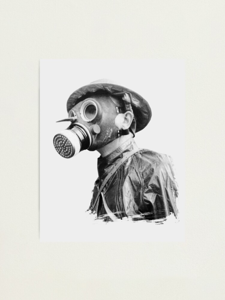 Historic.. Vintage 5x7 Photo Print World War I Gas masks .. 