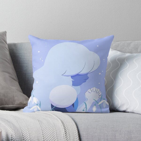 Pastel Sapphire portrait Throw Pillow
