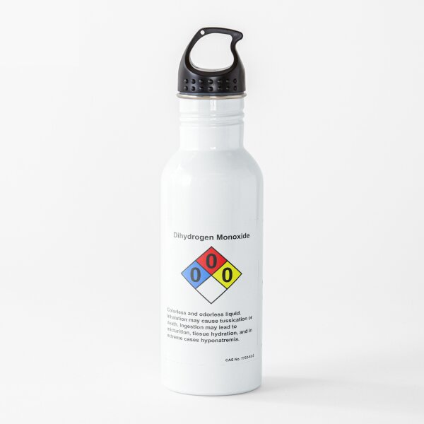 Dihydrogen Monoxide Chemical Water H2O Joke Diamond Label Water Bottle