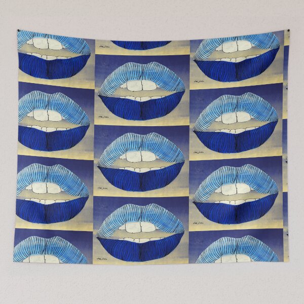 Item preview, Lips Of Blue By Artguru 0492, 28 X 22, - Acrylic On Paper designed and sold by Art Guru.