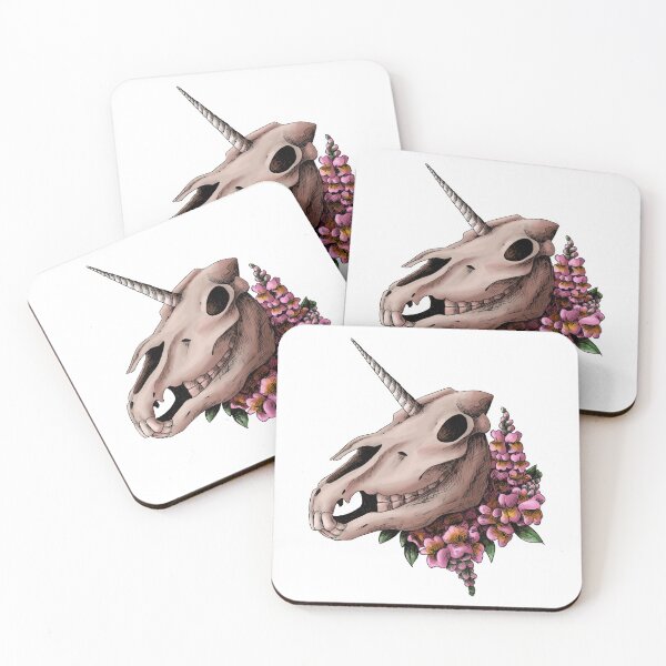 Item preview, Unicorn Skull with Flowers designed and sold by Shadehlyne.