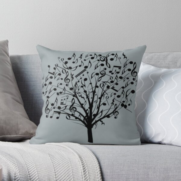 Music tree Throw Pillow