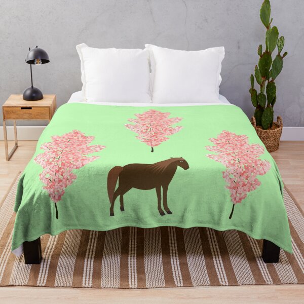 Item preview, Horse and Cherry Trees in Spring Digital Art designed and sold by naturegallery.
