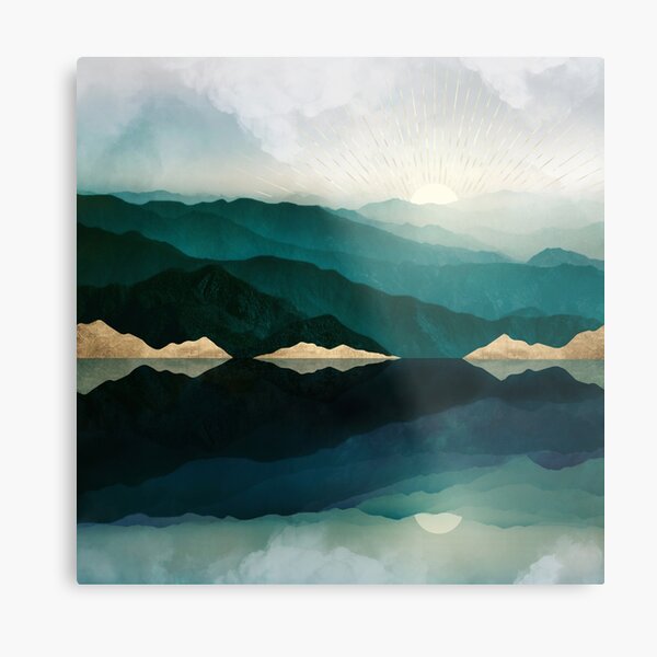 Waters Edge Reflection Metal Print