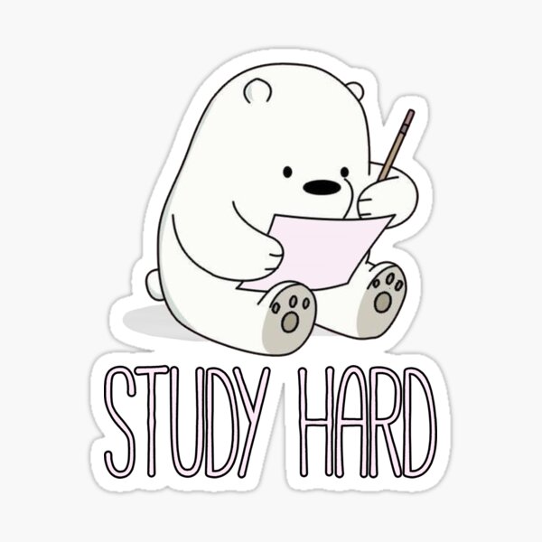Baby Ice Bear Study Hard Sticker