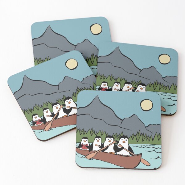 Item preview, Penguin Family Riding in a Canoe Together designed and sold by Otter-Grotto.