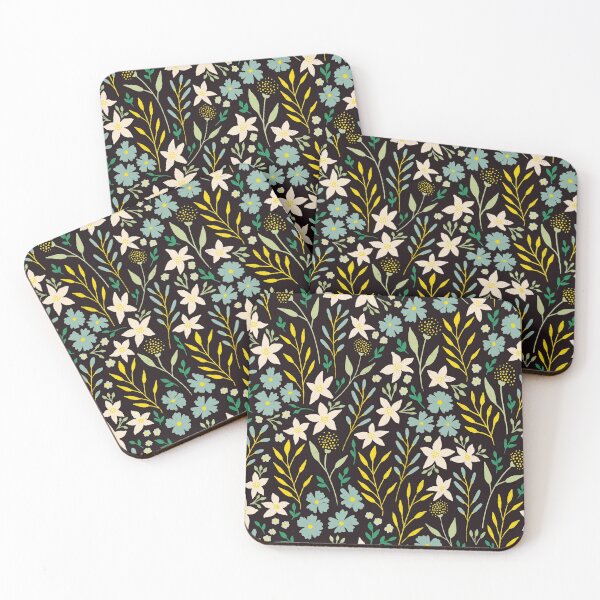 Item preview, Blue and yellow floral designed and sold by inkblotcreative.
