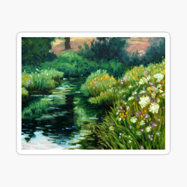 Wildflowers and Yarrow by American Artist Hilary J. England Sticker