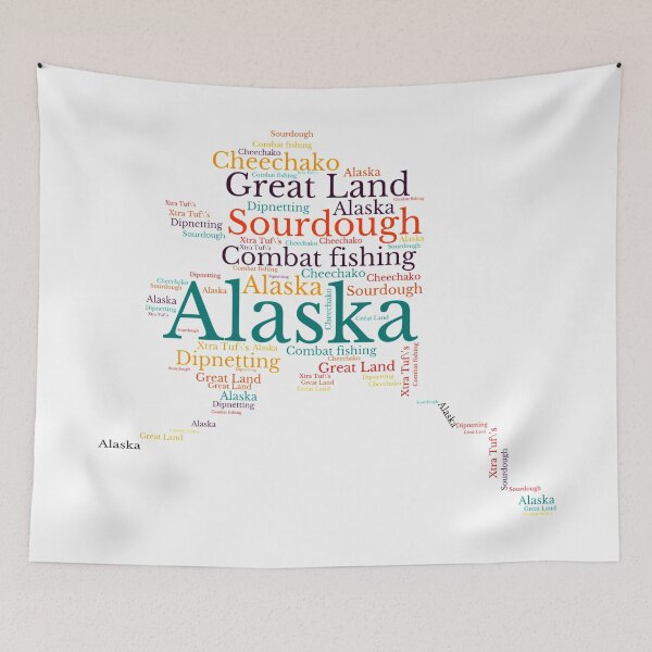 Item preview, Alaska map popular phrases designed and sold by marosharaf.