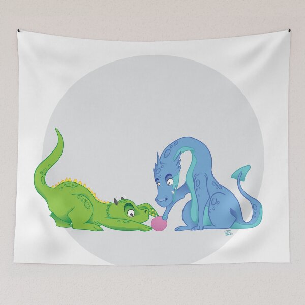Item preview, Playful Green and Blue Dragon designed and sold by Ruth Symonds.
