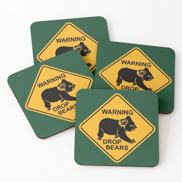 Item preview,  Warning - Drop Bears - Funny Koala Road Sign designed and sold by IncognitoMode.